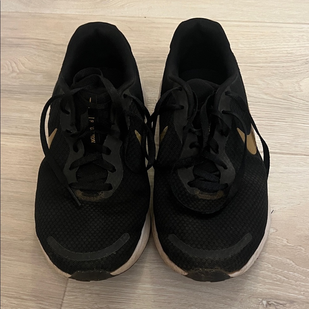 Nike Black and Gold Athletic Sneakers